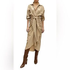 Divine Heritage Sahara Button Up Khaki Shirt Dress